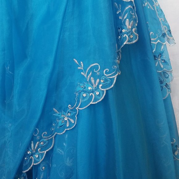 Beautiful Strapless Aqua Prom/Formal Dress(Size 6) - Picture 4 of 8